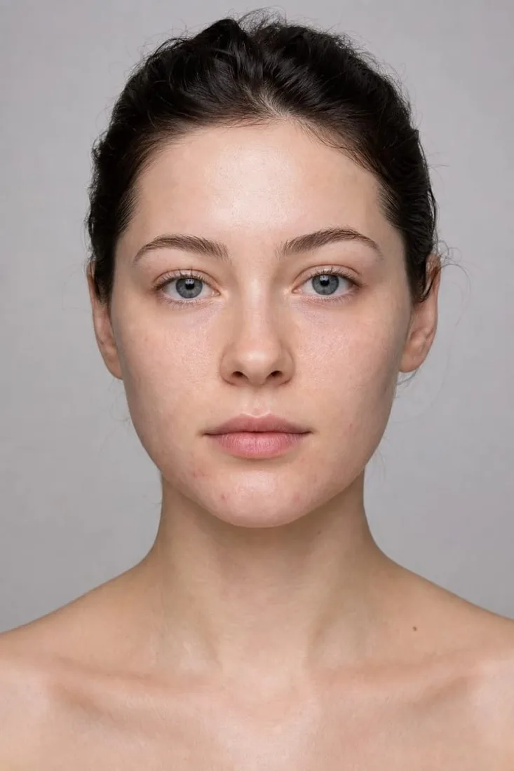 A client's own photograph before acne programme