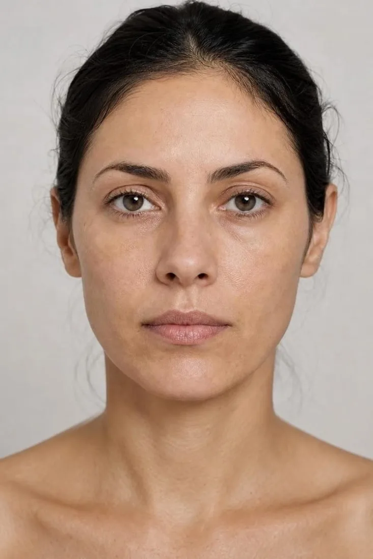 The same photograph simulated after a chemical peel