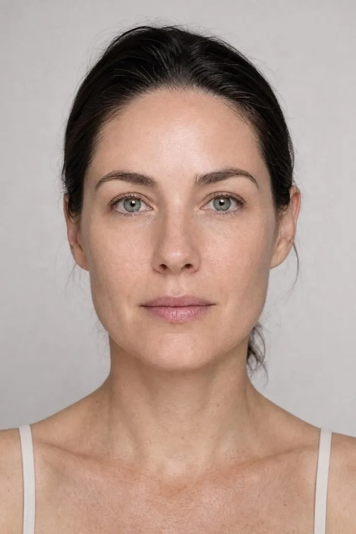 The same photograph simulated after sun damage resurfaced