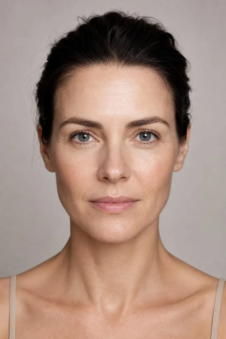 A client's own photograph before a radiofrequency tightening simulation